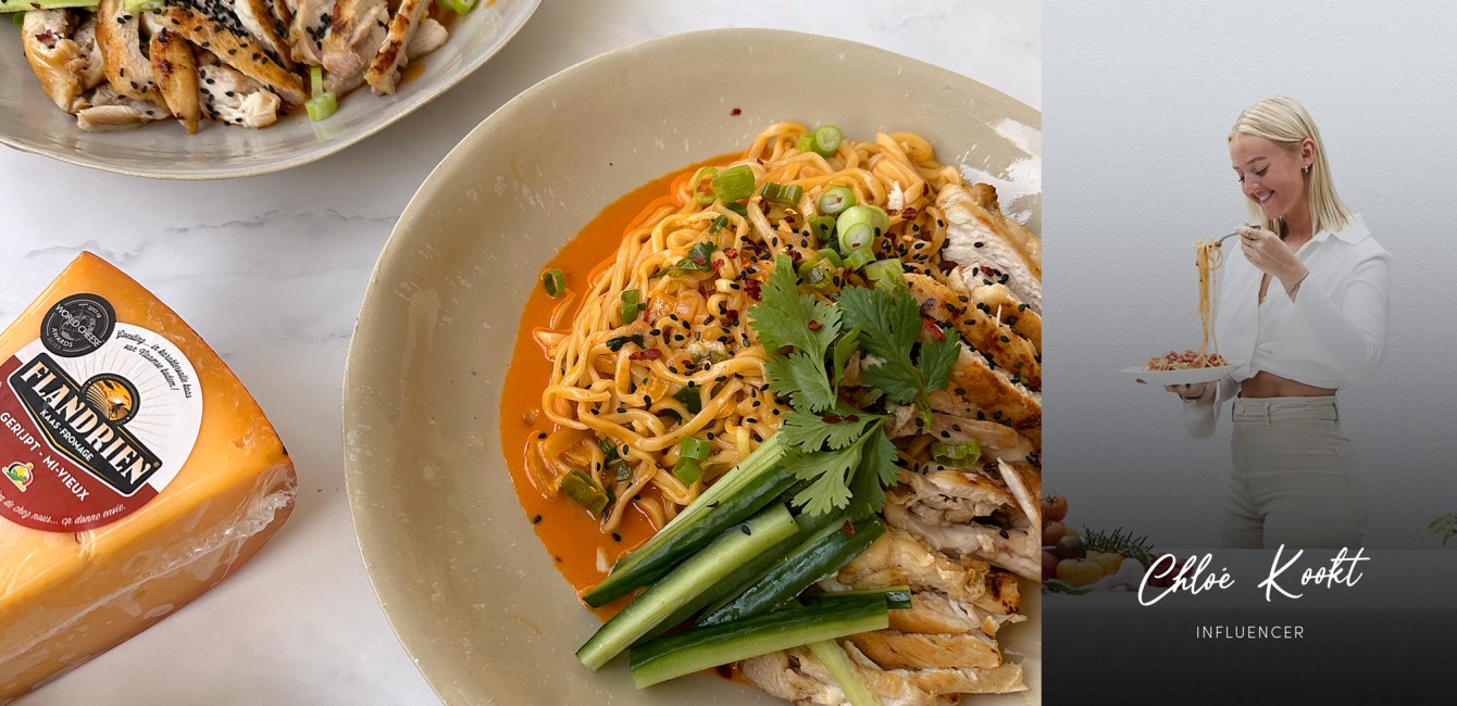 Chlo&eacute; Lauwers:<br/>cheesy ramen noodles <br/>met Flandrien Gerijpt