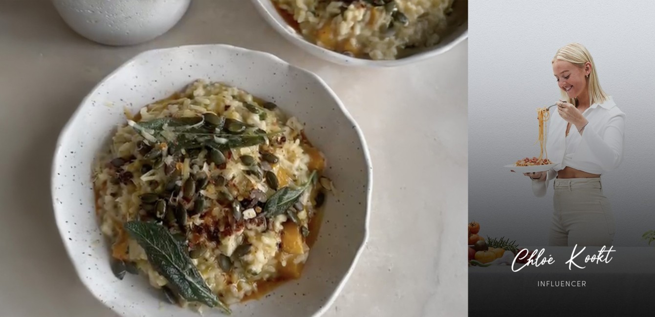 Chlo&eacute; Lauwers :</br> Risotto cr&eacute;meux au butternut,</br> au poireau et  au <br> Flandrien Grand Cru