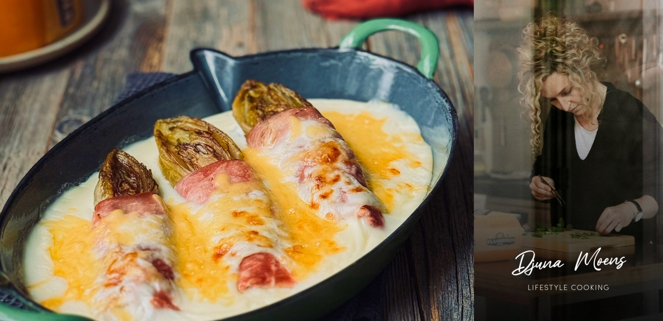 Djuna Moens :<br/>Chicons au gratin au <br/>Flandrien Jeune