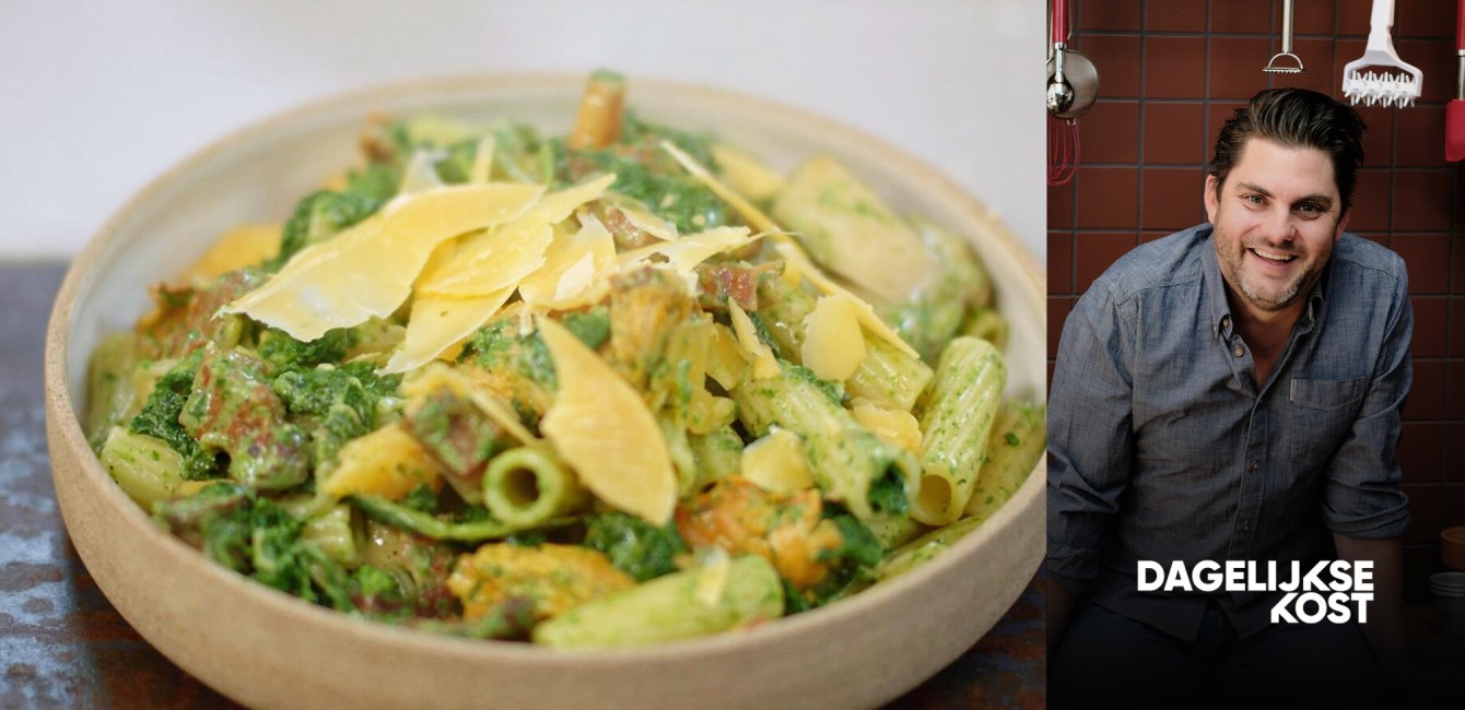 Jeroen Meus: <br/>Pasta met spek della Valtellina, boerenkool en Flandrien Grand Cru