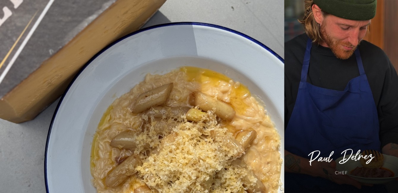 Paul Delrez :<br/> Risotto aux asperges <br/>et Flandrien Grand Cru