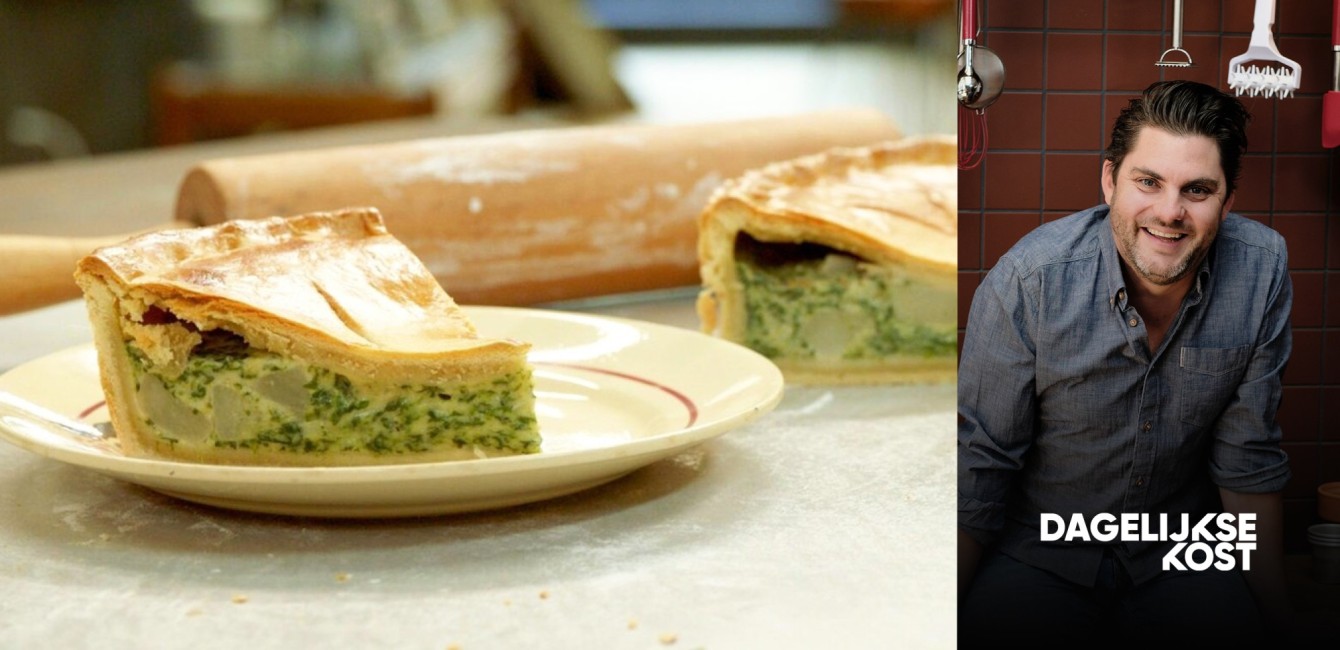 Jeroen Meus :<br/>Quiche aux &eacute;pinards, <br/>navets et Flandrien Vieux